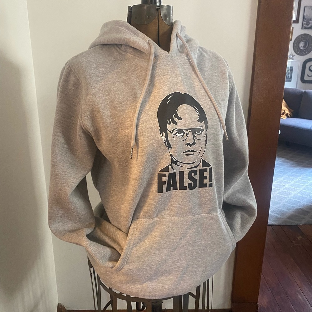 False Graphic Gray Hoodie for Men